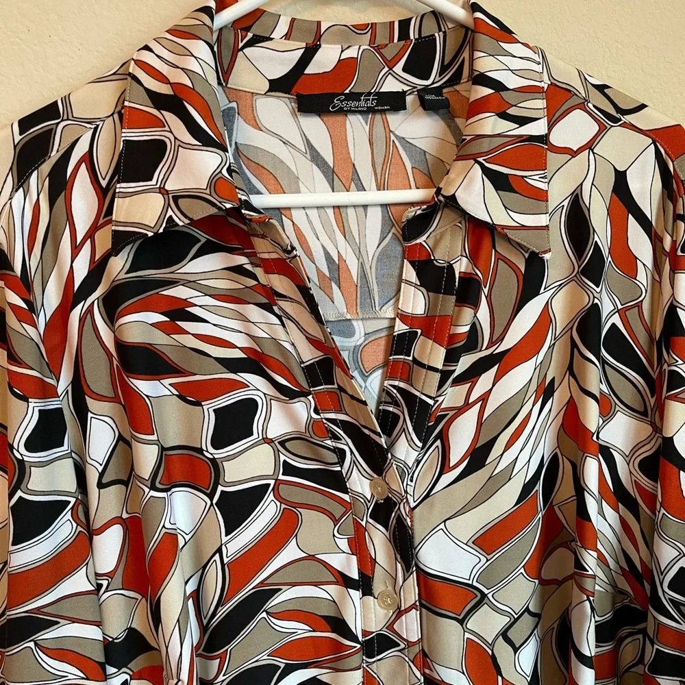 FUN PATTERNED ESSENTIALS TOP SIZE 1X - Picture 1 of 6